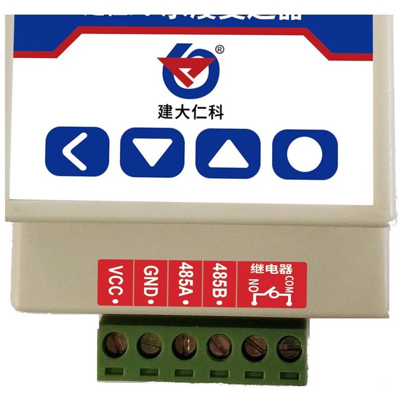 ขั้วต่อ VCC GND 485A 485B และรีเลย์ ของเครื่องตรวจจับน้ำรั่ว